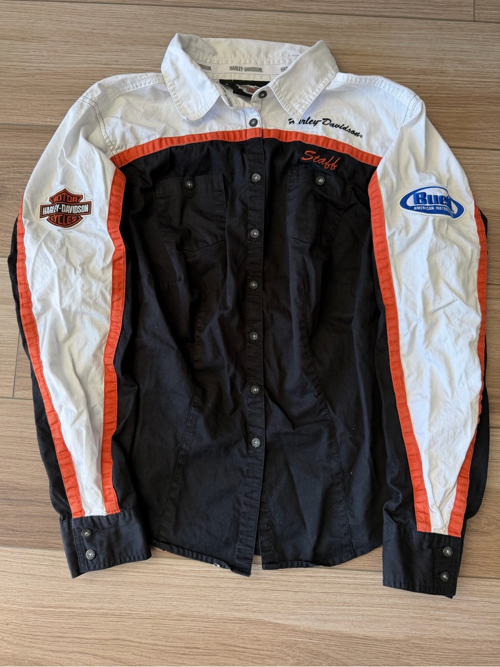 Harley Davidson Button Up Shirt with Patches